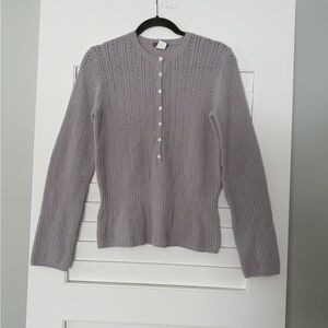 J.Crew Lavender Knit Button-Up Sweater